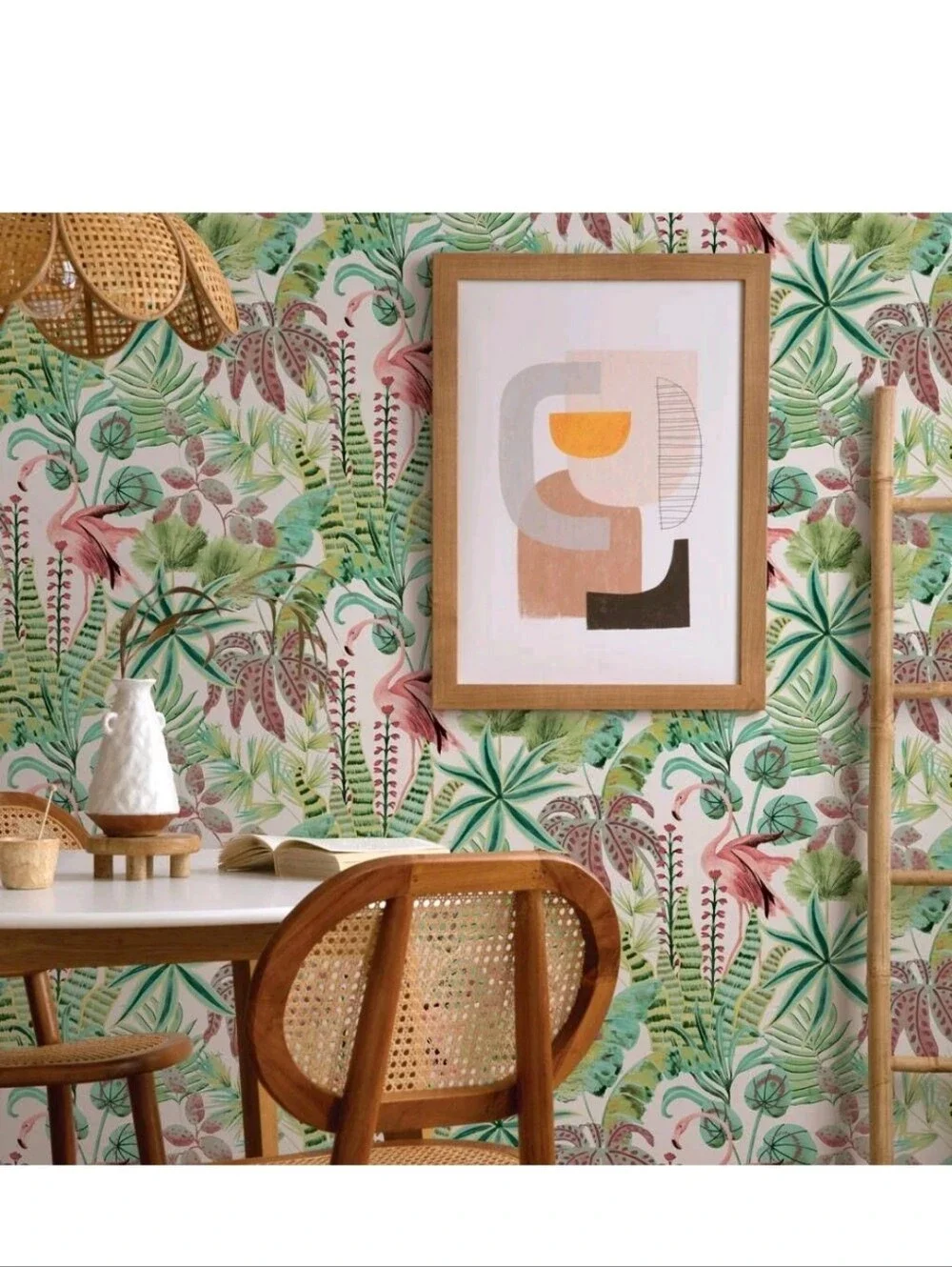 Tempaper Flamingo Daydream Cactus Rose Peel and Stick Wallpaper